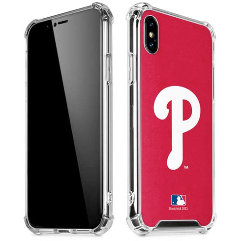 MLB Philadelphia Phillies - Solid Distressed iPhone XS Max Clear Case