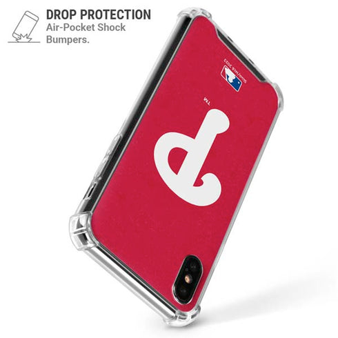 MLB Philadelphia Phillies - Solid Distressed iPhone XS Max Clear Case
