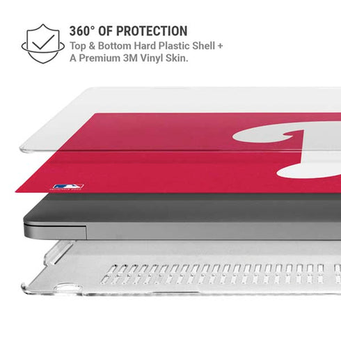 MLB Philadelphia Phillies - Solid Distressed MacBook Pro 16in (2021-25) Case plus Skin