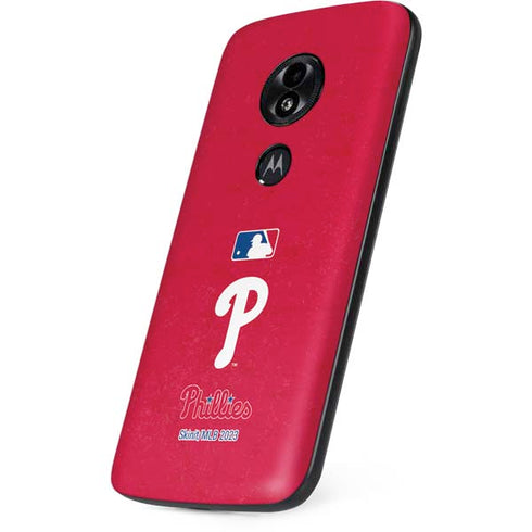 MLB Philadelphia Phillies - Solid Distressed Moto E5 Play Skin