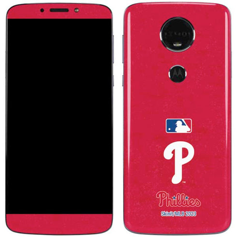 MLB Philadelphia Phillies - Solid Distressed Moto E5 Plus Skin