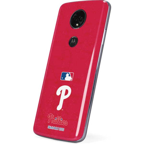 MLB Philadelphia Phillies - Solid Distressed Moto E5 Plus Skin