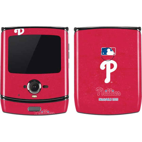 MLB Philadelphia Phillies - Solid Distressed Motorola RAZR Skin