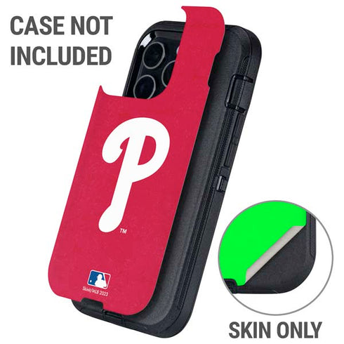 MLB Philadelphia Phillies - Solid Distressed Otterbox Defender iPhone Skin