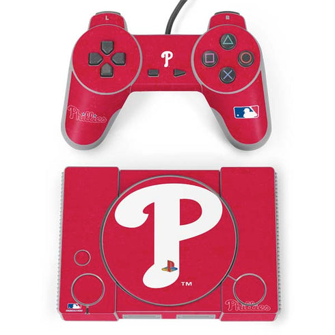 MLB Philadelphia Phillies - Solid Distressed PlayStation Classic Bundle Skin