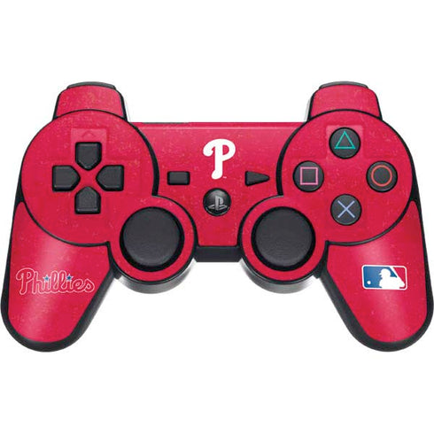 MLB Philadelphia Phillies - Solid Distressed PS3 Dual Shock wireless controller Skin