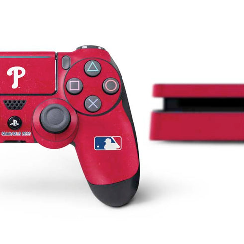 MLB Philadelphia Phillies - Solid Distressed PS4 Slim Bundle Skin