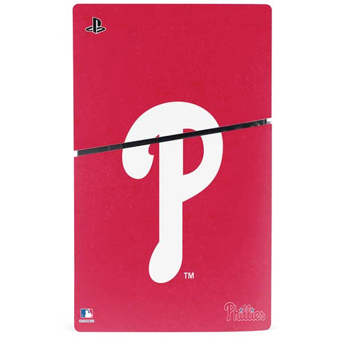MLB Philadelphia Phillies - Solid Distressed PS5 Slim Disk Console Skin