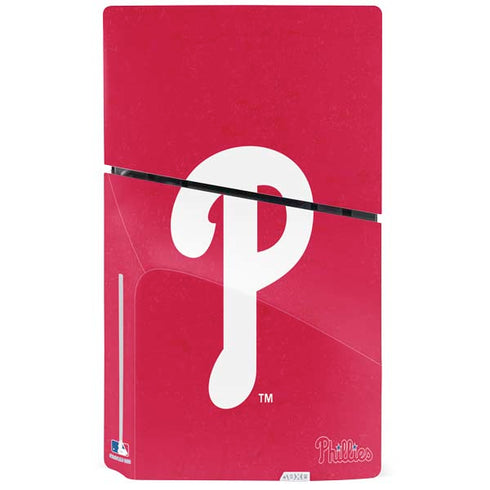 MLB Philadelphia Phillies - Solid Distressed PS5 Slim Disk Console Skin