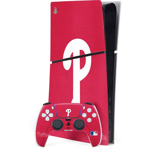 MLB Philadelphia Phillies - Solid Distressed PS5 Slim Digital Edition Console Skin