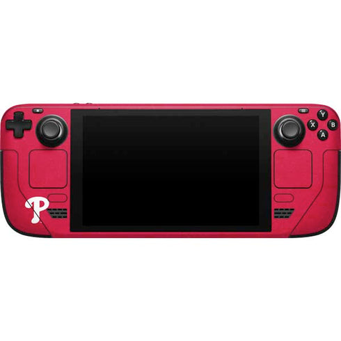 MLB Philadelphia Phillies - Solid Distressed Steam Deck Handheld Gaming Computer Skin