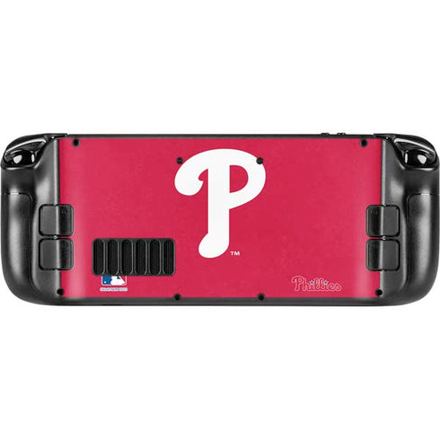 MLB Philadelphia Phillies - Solid Distressed Steam Deck Handheld Gaming Computer Skin
