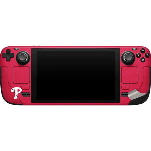 MLB Philadelphia Phillies - Solid Distressed Steam Deck Handheld Gaming Computer Skin
