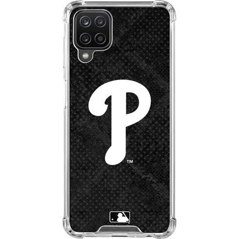 MLB Philadelphia Phillies Dark Wash Galaxy A12 Clear Case