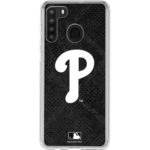 MLB Philadelphia Phillies Dark Wash Galaxy A21 Clear Case