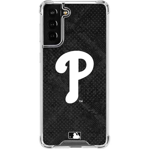 MLB Philadelphia Phillies Dark Wash Galaxy S21 FE Clear Case
