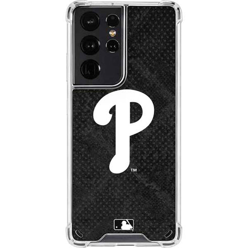 MLB Philadelphia Phillies Dark Wash Galaxy S21 Ultra 5G Clear Case