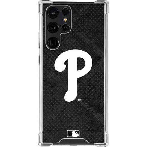 MLB Philadelphia Phillies Dark Wash Galaxy S22 Ultra Clear Case