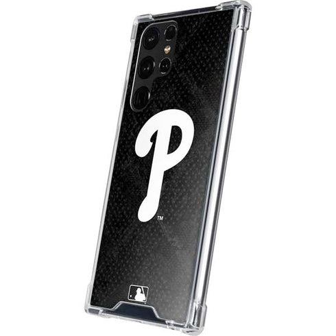 MLB Philadelphia Phillies Dark Wash Galaxy S22 Ultra Clear Case