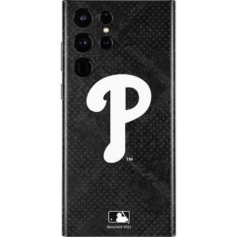 MLB Philadelphia Phillies Dark Wash Galaxy S22 Ultra Skin