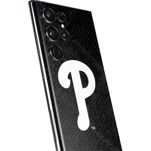 MLB Philadelphia Phillies Dark Wash Galaxy S22 Ultra Skin