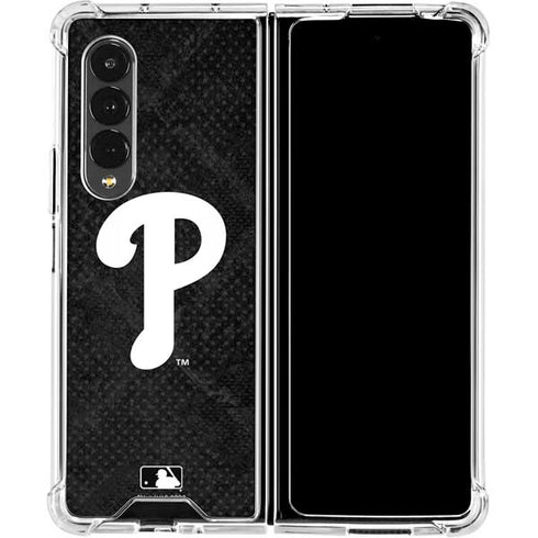 MLB Philadelphia Phillies Dark Wash Galaxy Z Fold4 5G Clear Case
