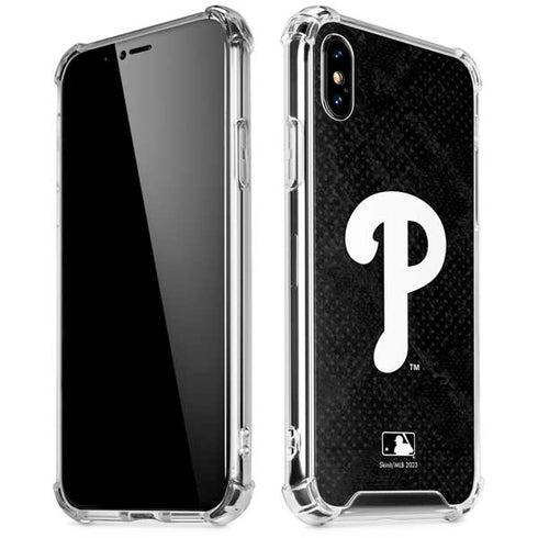 MLB Philadelphia Phillies Dark Wash iPhone XS Max Clear Case