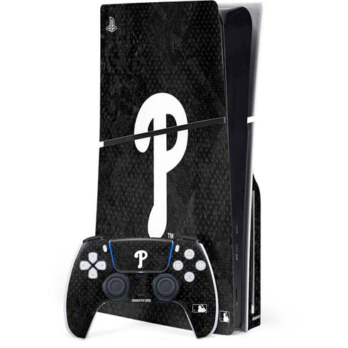 MLB Philadelphia Phillies Dark Wash PS5 Slim Disk Bundle Skin