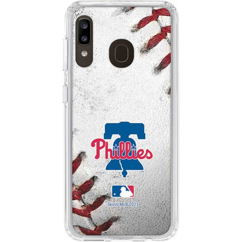MLB Philadelphia Phillies Game Ball Galaxy A20 Clear Case