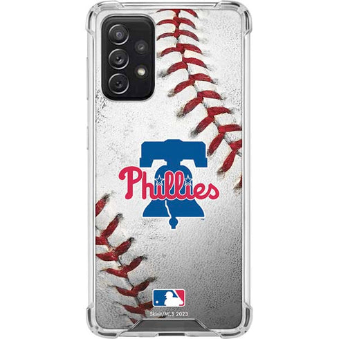 MLB Philadelphia Phillies Game Ball Galaxy A72 5G Clear Case