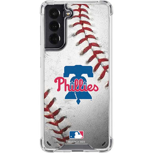 MLB Philadelphia Phillies Game Ball Galaxy S21 5G Clear Case