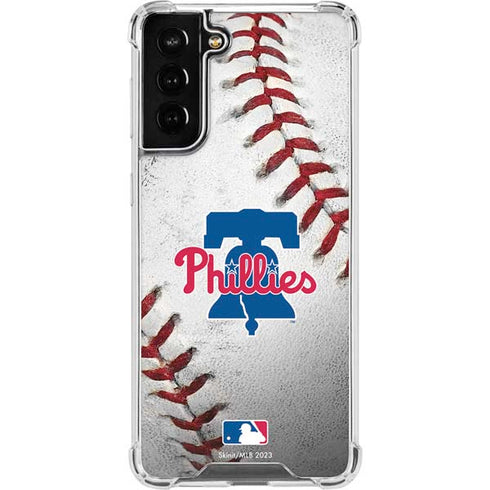 MLB Philadelphia Phillies Game Ball Galaxy S21 FE Clear Case