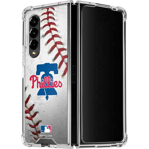 MLB Philadelphia Phillies Game Ball Galaxy Z Fold4 5G Clear Case