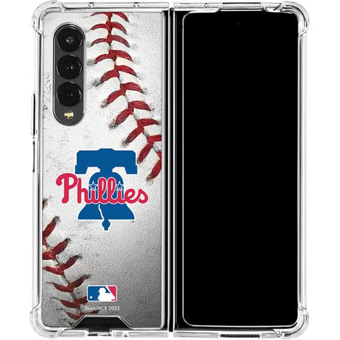 MLB Philadelphia Phillies Game Ball Galaxy Z Fold4 5G Clear Case