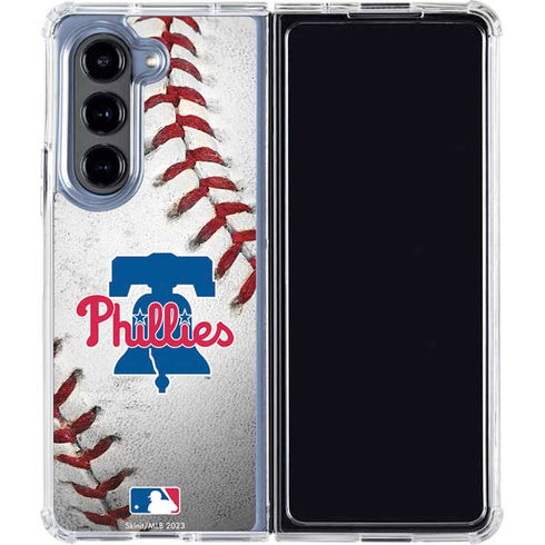 MLB Philadelphia Phillies Game Ball Galaxy Z Fold5 5G Clear Case