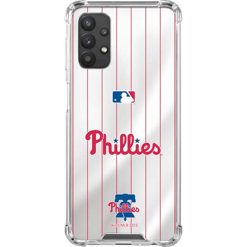 MLB Philadelphia Phillies Home Jersey Galaxy A32 5G Clear Case