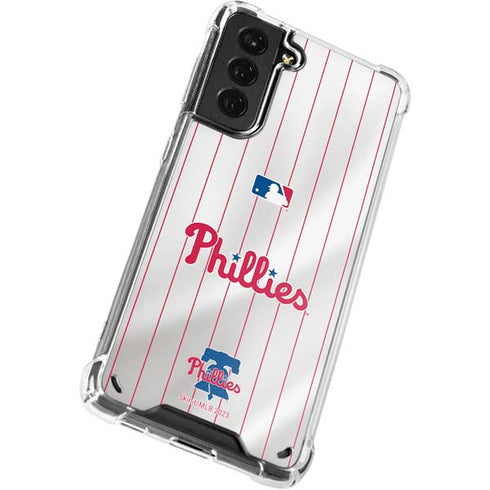 MLB Philadelphia Phillies Home Jersey Galaxy S21 Plus 5G Clear Case