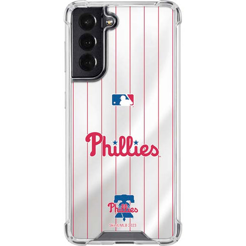MLB Philadelphia Phillies Home Jersey Galaxy S22 Clear Case