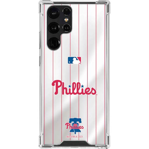 MLB Philadelphia Phillies Home Jersey Galaxy S22 Ultra Clear Case