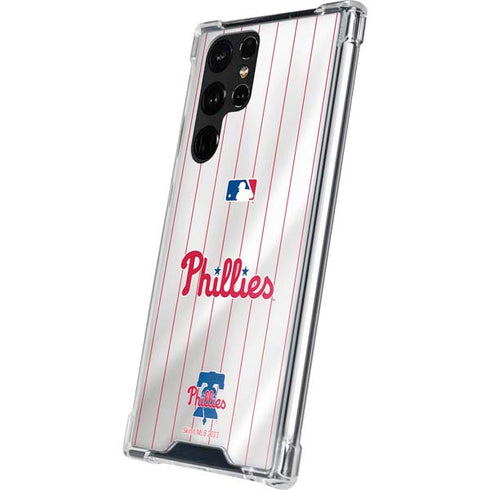 MLB Philadelphia Phillies Home Jersey Galaxy S22 Ultra Clear Case