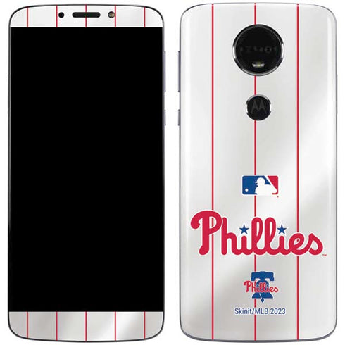 MLB Philadelphia Phillies Home Jersey Moto E5 Plus Skin