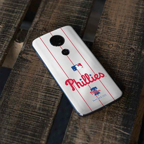 MLB Philadelphia Phillies Home Jersey Moto E5 Plus Skin