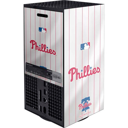 MLB Philadelphia Phillies Home Jersey Xbox Series X Console Skin