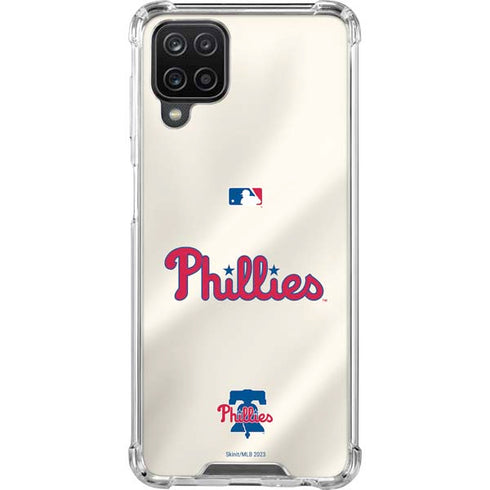 MLB Philadelphia Phillies Road Jersey Galaxy A12 Clear Case