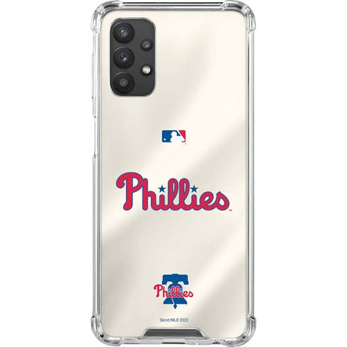 MLB Philadelphia Phillies Road Jersey Galaxy A32 5G Clear Case