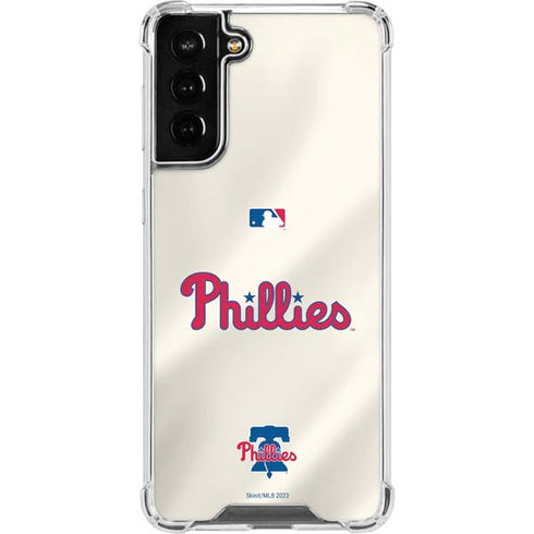 MLB Philadelphia Phillies Road Jersey Galaxy S21 FE Clear Case