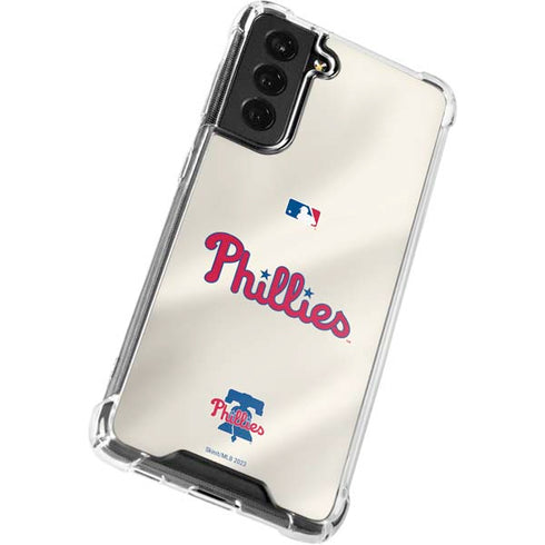 MLB Philadelphia Phillies Road Jersey Galaxy S21 FE Clear Case
