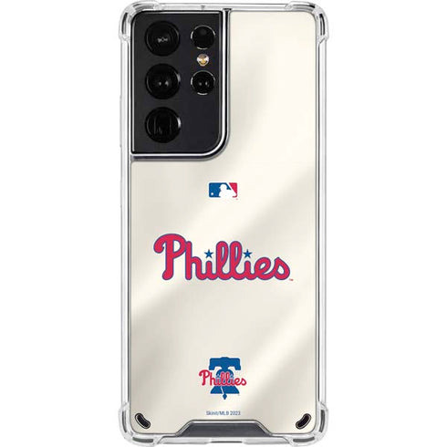 MLB Philadelphia Phillies Road Jersey Galaxy S21 Ultra 5G Clear Case