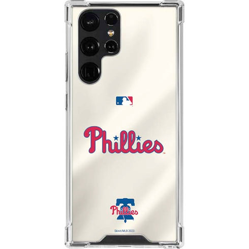 MLB Philadelphia Phillies Road Jersey Galaxy S22 Ultra Clear Case