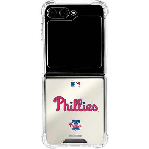 MLB Philadelphia Phillies Road Jersey Galaxy Z Flip5 5G Clear Case